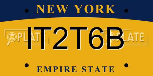 IT2T6B New York License Plate