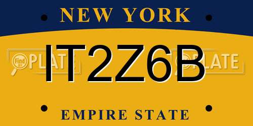 IT2Z6B New York License Plate
