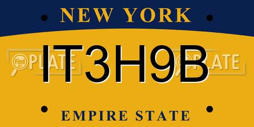 IT3H9B New York License Plate