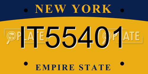 IT55401 New York License Plate