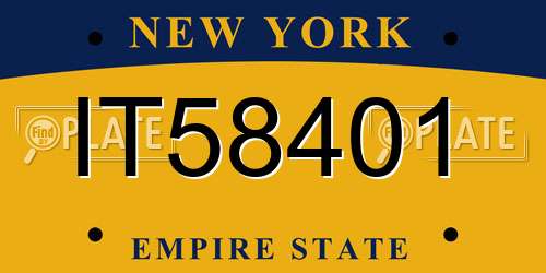 IT58401 New York License Plate