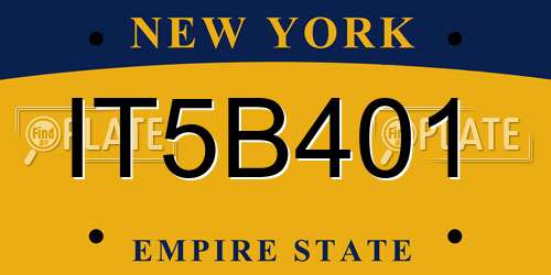 IT5B401 New York License Plate