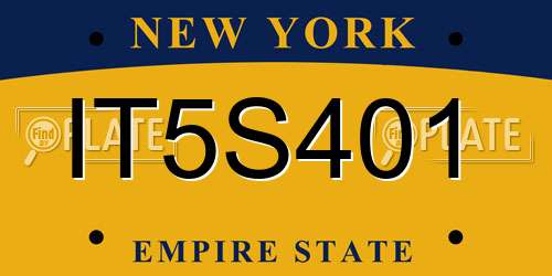 IT5S401 New York License Plate