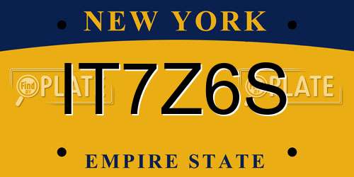 IT7Z6S New York License Plate