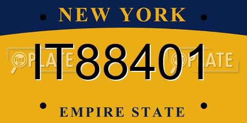 IT88401 New York License Plate