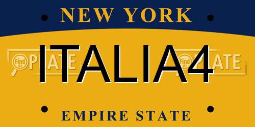 ITALIA4 New York License Plate
