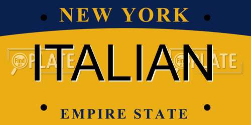 ITALIAN New York License Plate