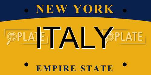 ITALY New York License Plate