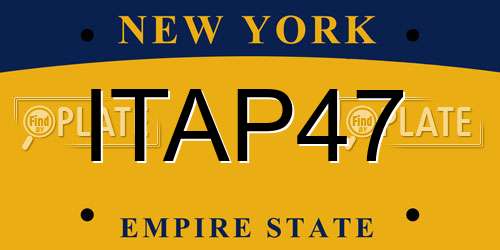 ITAP47 New York License Plate
