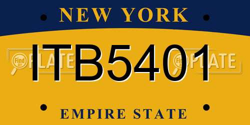 ITB5401 New York License Plate