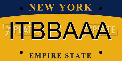 ITBBAAA New York License Plate
