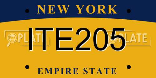 ITE205 New York License Plate