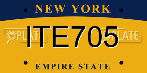 ITE705 New York License Plate