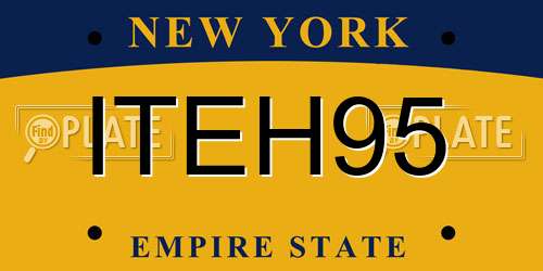 ITEH95 New York License Plate