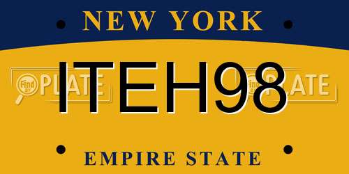 ITEH98 New York License Plate