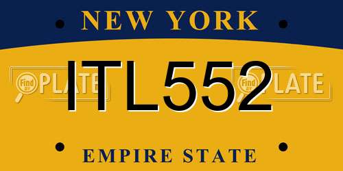 ITL552 New York License Plate