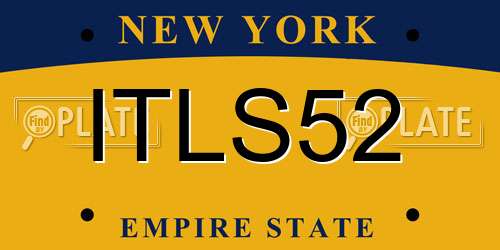 ITLS52 New York License Plate