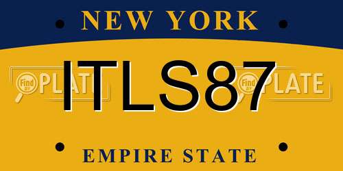 ITLS87 New York License Plate