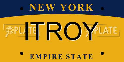 ITROY New York License Plate