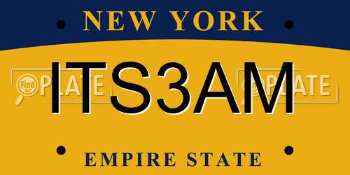 ITS3AM New York License Plate
