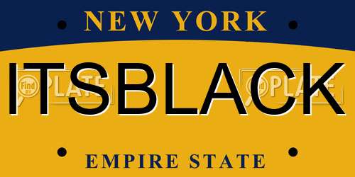 ITSBLACK New York License Plate