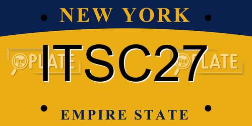 ITSC27 New York License Plate