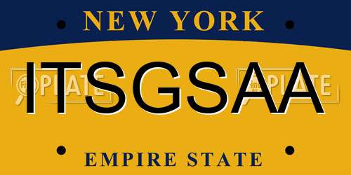 ITSGSAA New York License Plate