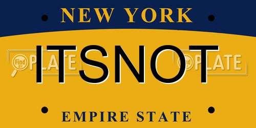 ITSNOT New York License Plate