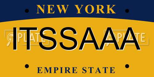 ITSSAAA New York License Plate