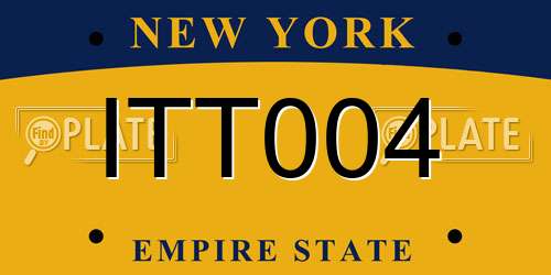 ITT004 New York License Plate