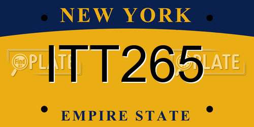 ITT265 New York License Plate