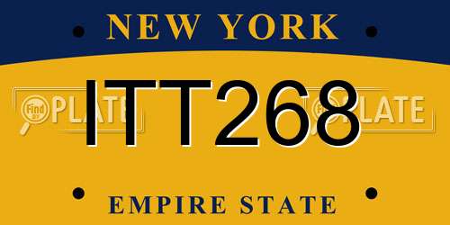 ITT268 New York License Plate