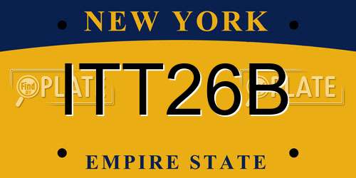 ITT26B New York License Plate