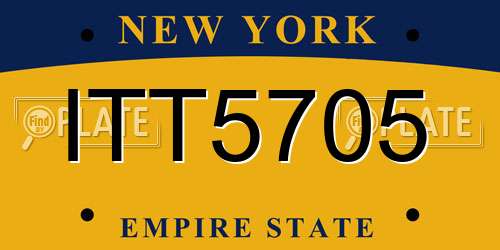 ITT5705 New York License Plate