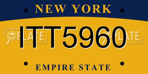 ITT5960 New York License Plate