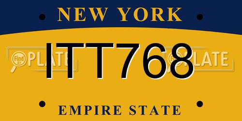 ITT768 New York License Plate