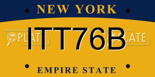 ITT76B New York License Plate