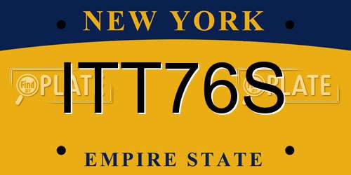 ITT76S New York License Plate