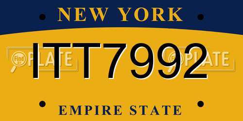 ITT7992 New York License Plate