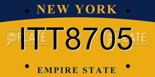 ITT8705 New York License Plate