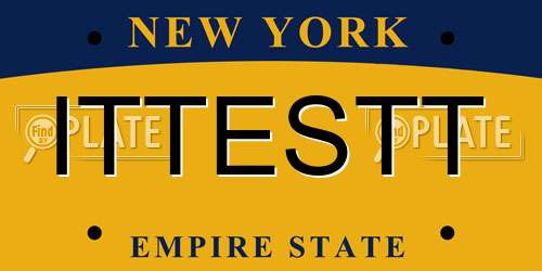 ITTESTT New York License Plate