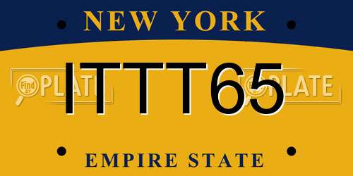 ITTT65 New York License Plate
