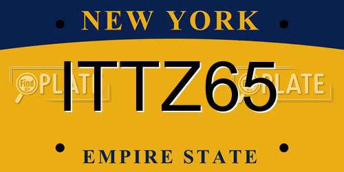 ITTZ65 New York License Plate