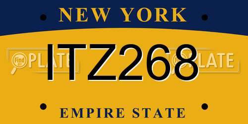 ITZ268 New York License Plate