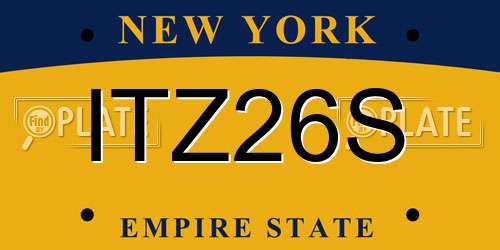 ITZ26S New York License Plate