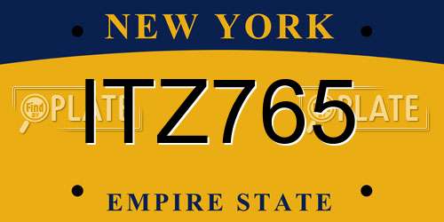 ITZ765 New York License Plate