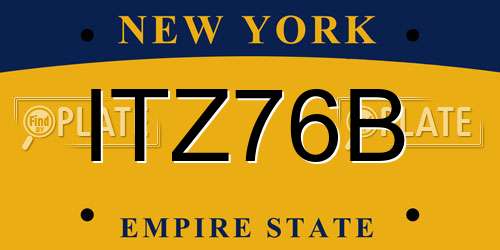 ITZ76B New York License Plate