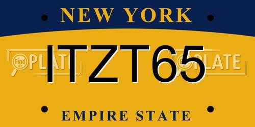 ITZT65 New York License Plate