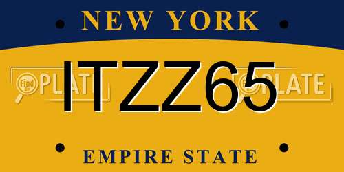 ITZZ65 New York License Plate