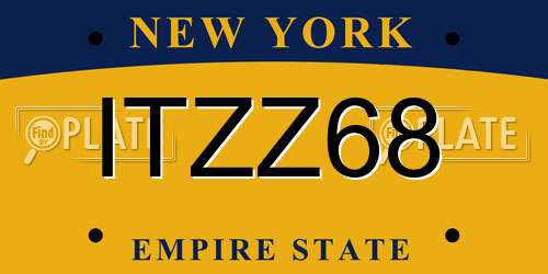 ITZZ68 New York License Plate